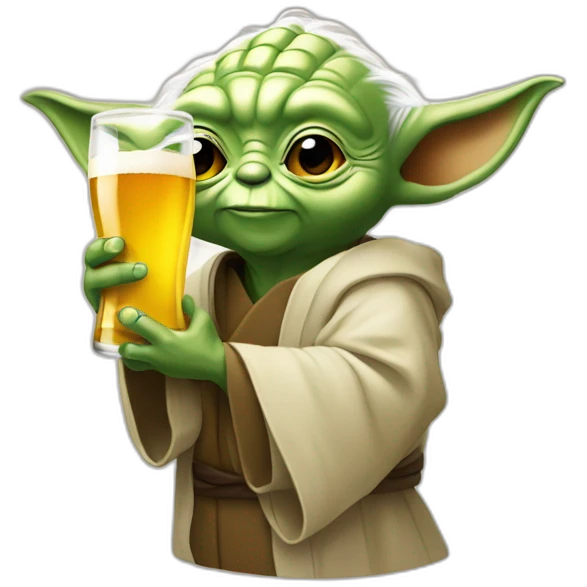 Yoda qui boit une bière emoji