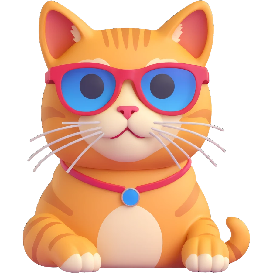 fun and cool cat wearing sunglasses emoji