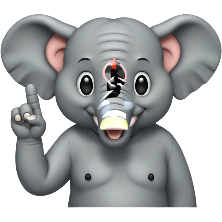 Orta parmak çeken fil emoji