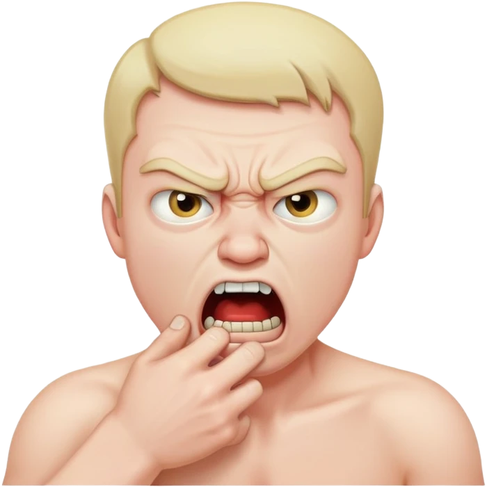 guy choking himself angrily emoji