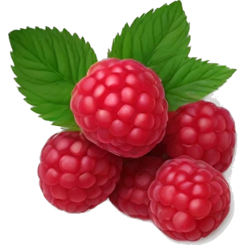 raspberries in a white bowl  emoji