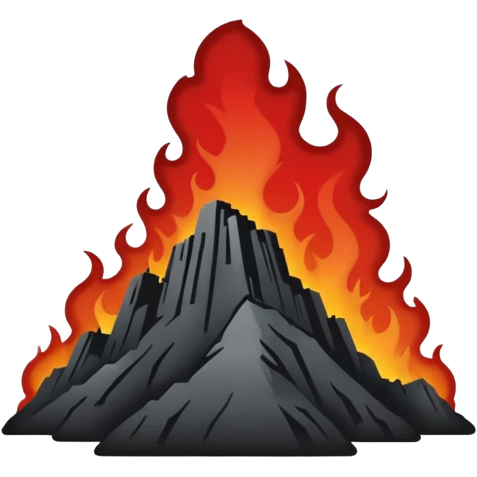 Minimalist emoji-style sticker of a silhouette of the Hollywood hill with ruined “HELLWOOD” sign, smoke and flickering flames in desaturated red

 emoji