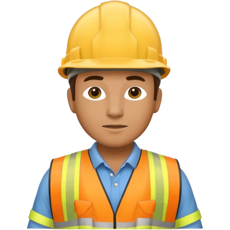 Construction worker in yellow hard hat and vest emoji