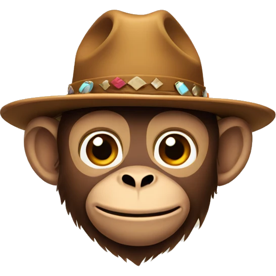 Monkey with a cowboy hat emoji