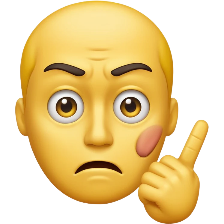 yellow face scolding, wiggling one finger in a 'no' motion emoji