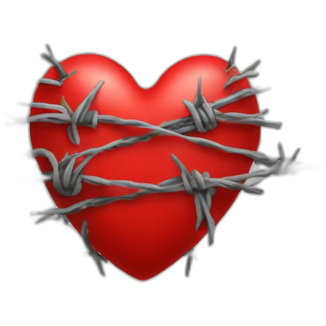 Broken heart red with barbed wire emoji