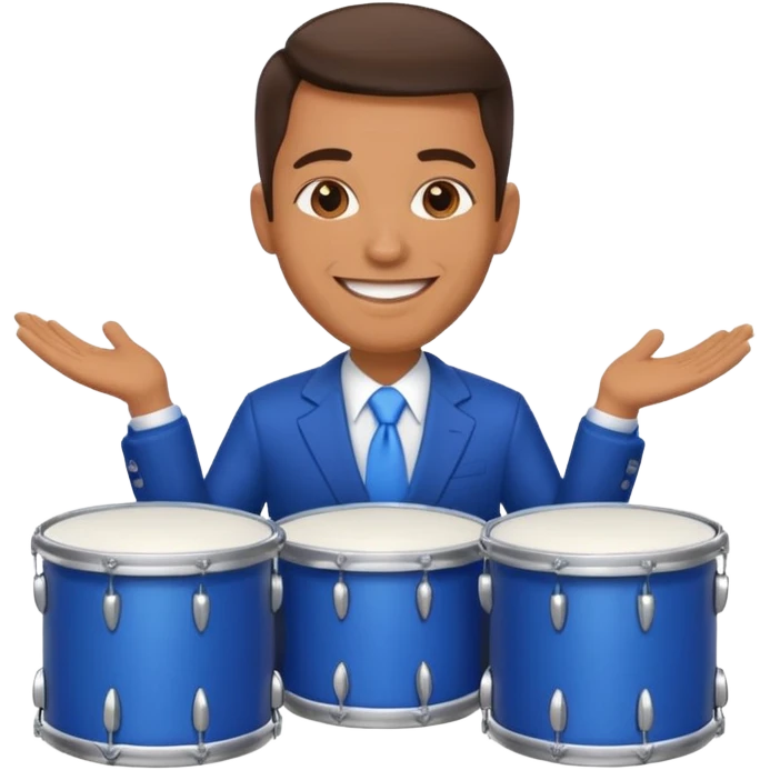 Blue presidential candidate with blue drums in front of him emoji