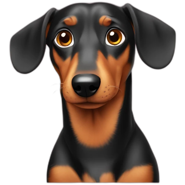 Dog head reality dachshund Looks to the left side 180 Degrees emoji