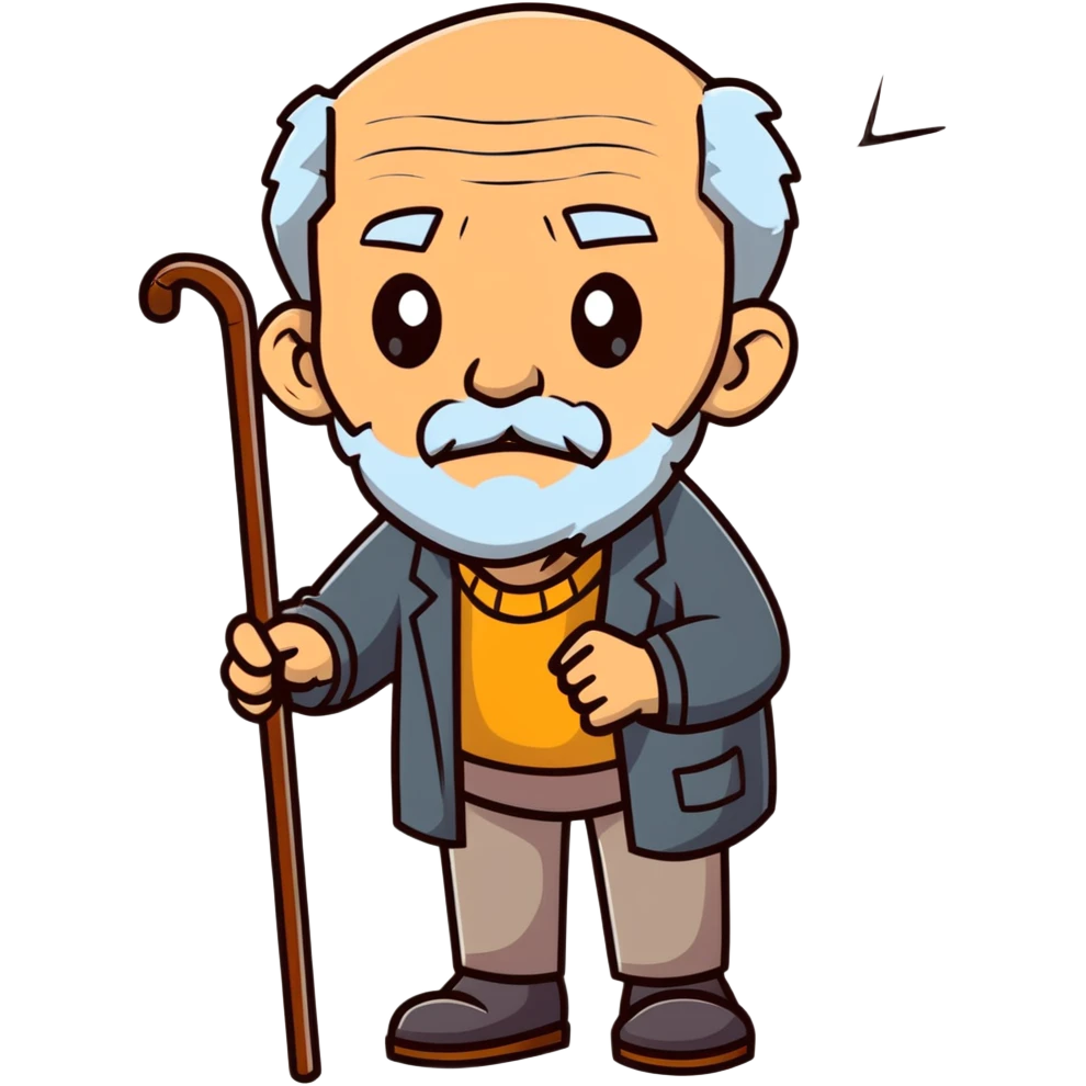 elderly man with cane emoji