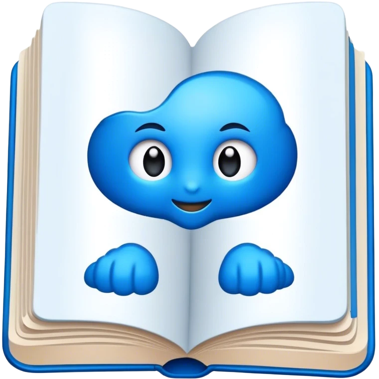 livro aberto cor azul emoji