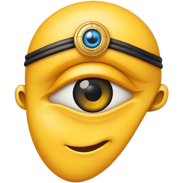 Yellow faced emoji with one eye that looks like eye of rah emoji