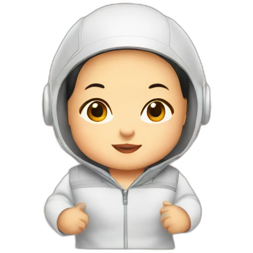 asian baby in a plane frame emoji