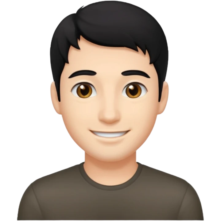 man with black hair and eyes but handsome  emoji