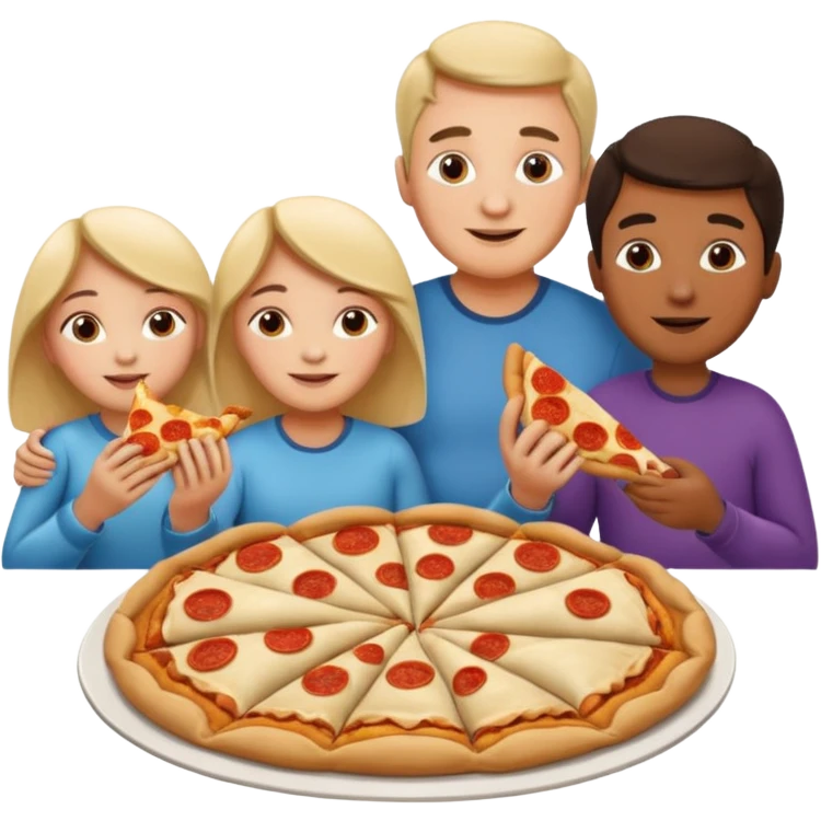 familia comiendo pizza y empanadas argentinas emoji