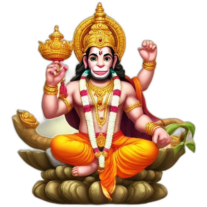 Lord Hanuman bringing sanjivini emoji