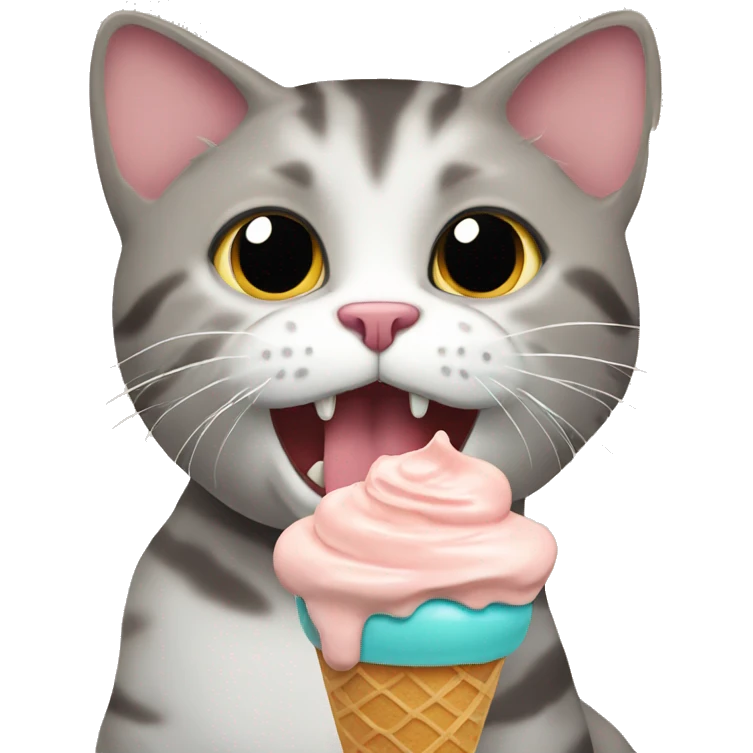 Cat eating ice cream emoji