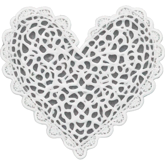 a white lace heart  emoji