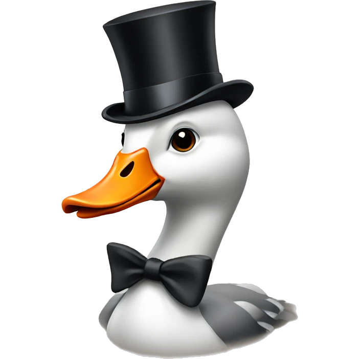 Goose wearing top hat  emoji
