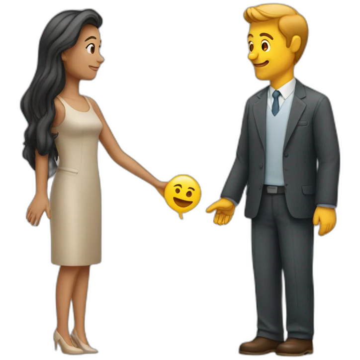 un homme bise une femme emoji