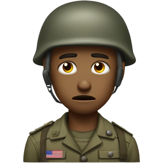A soldier is in despair He’s losing it emoji