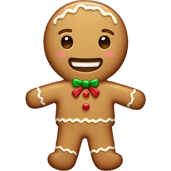 Beige gingerbread man cute  emoji