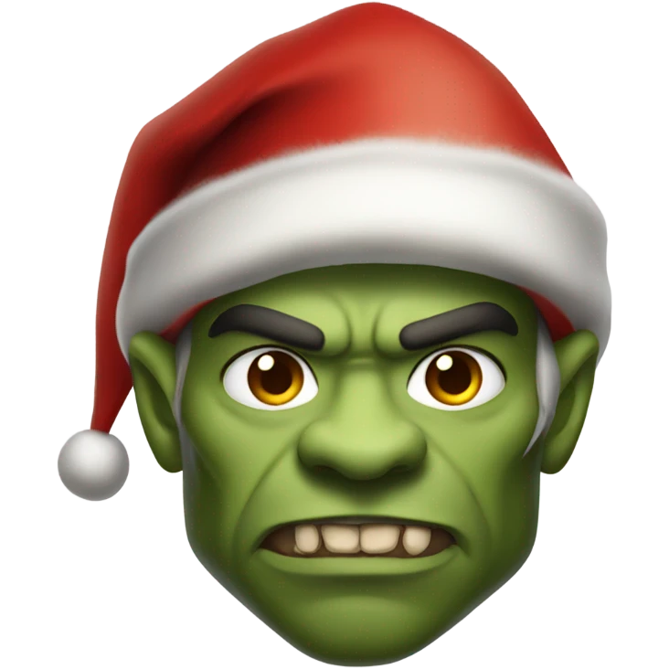 Fierce Orc ranger wearing santa hat emoji