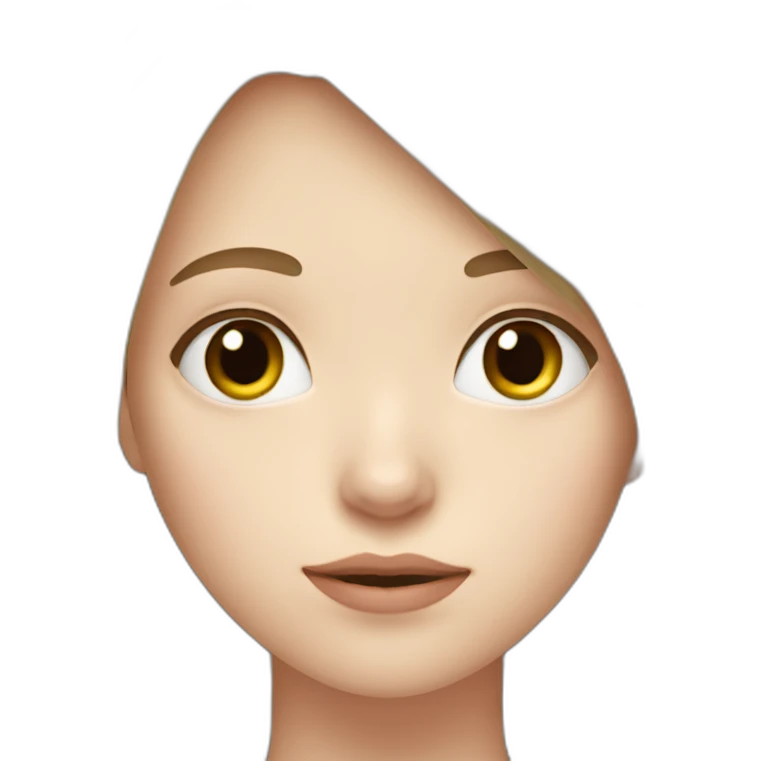 A girl with bang and long hair in black has tired eyes and pale skin emoji