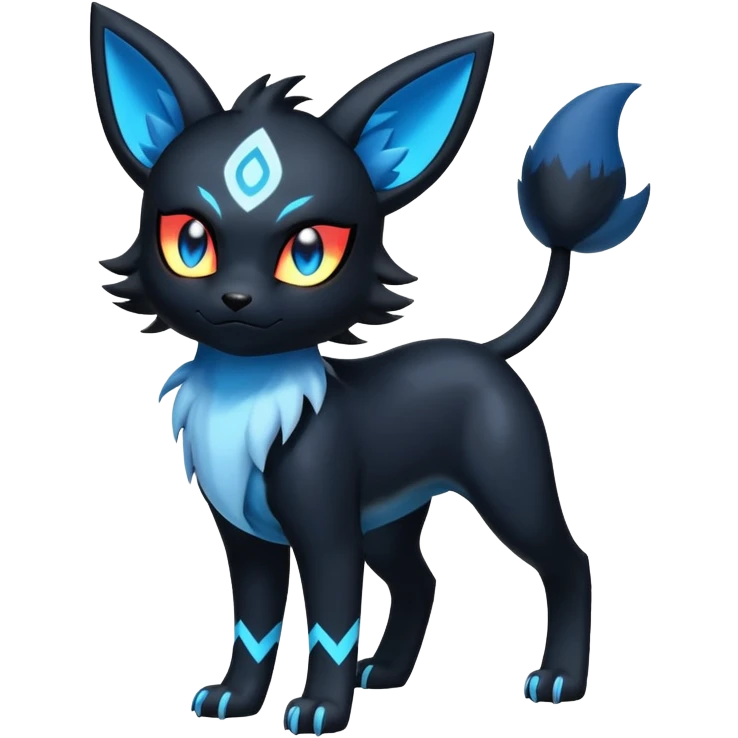 Shiny Litten-Umbreon-Absol-Hybrid (full body) emoji