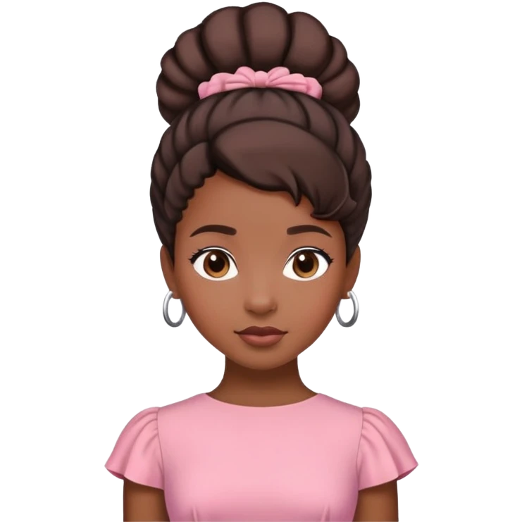 Black girl with an updo princess wearing all pink  emoji