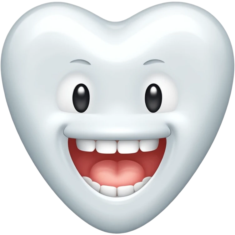 white tooth with subtle cute expression, minimal mouth emoji