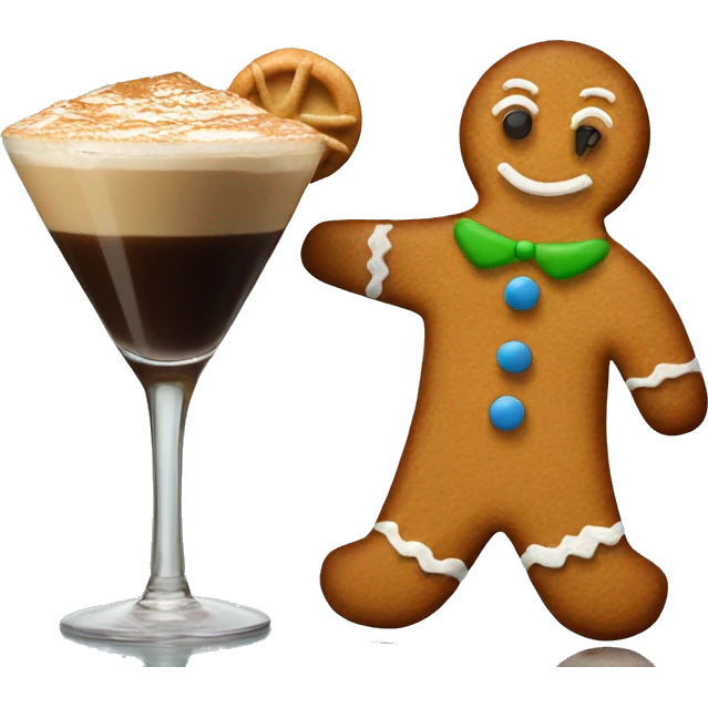 Gingerbread carrying an espresso martini emoji
