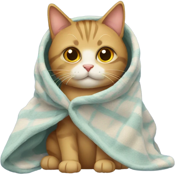 cat wearing blanket emoji