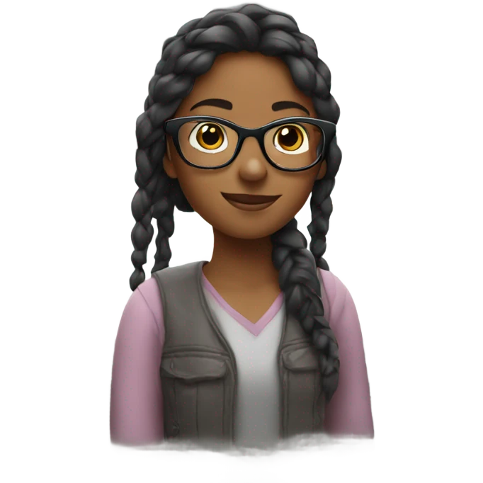 girl with glasses by window emoji