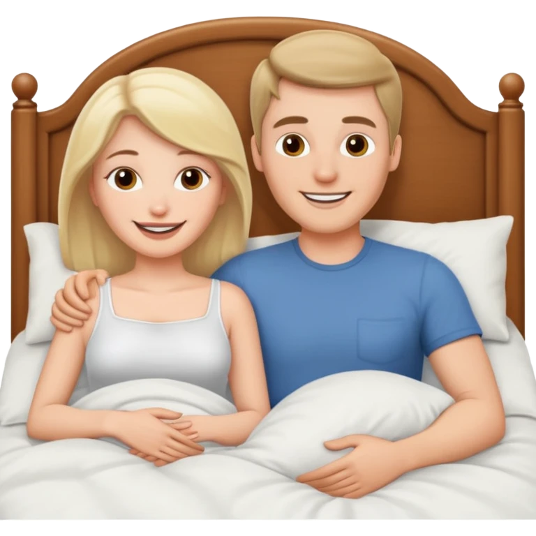 White man and white woman in bed together  emoji