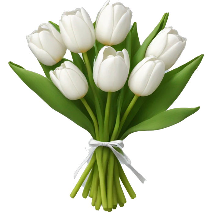 white tulip bouquet  emoji