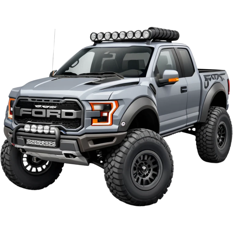 Gray Ford F-150 Raptor with Fox Shocks 3.0 Race Series Front & Rear emoji