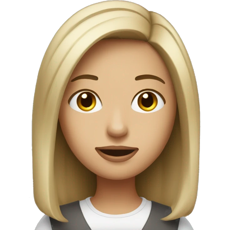 A women that’s brunette with blonde highlights that sings  emoji