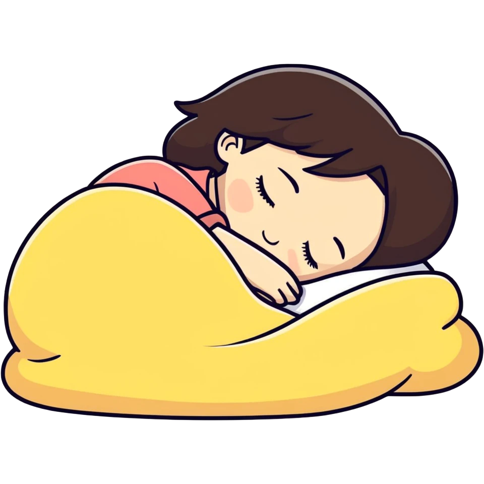 Brunette girl sleeping emoji