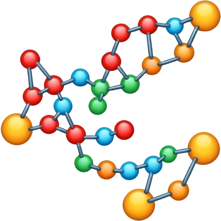 enzyme emoji style with a DNA strand or protein structure element emoji