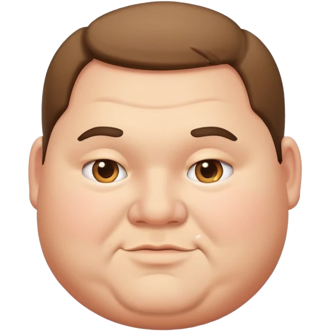 chubby man with a smirk looking back emoji
