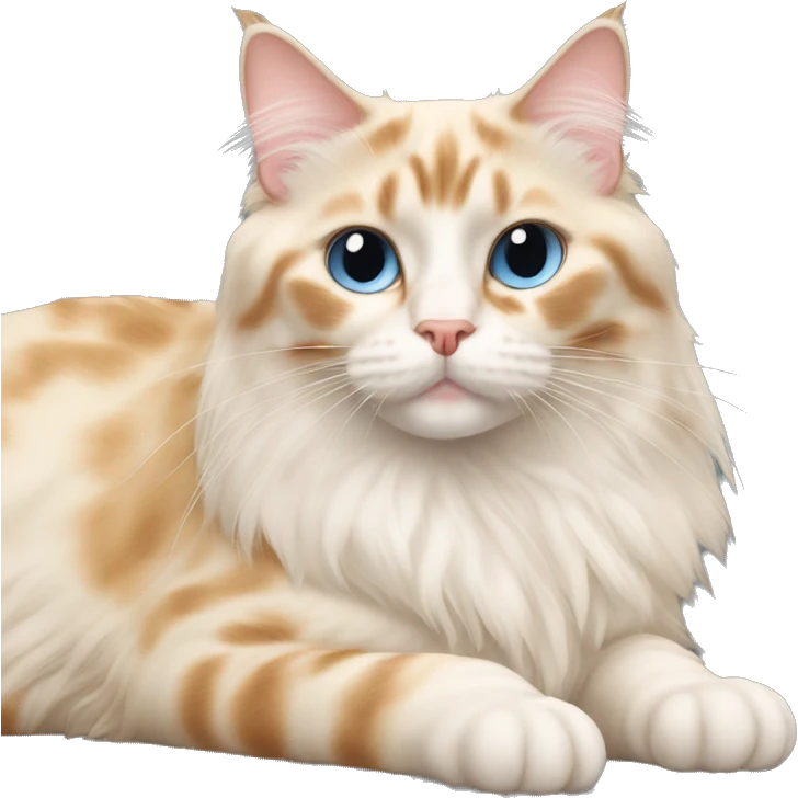 flame point ragdoll cat laying down emoji