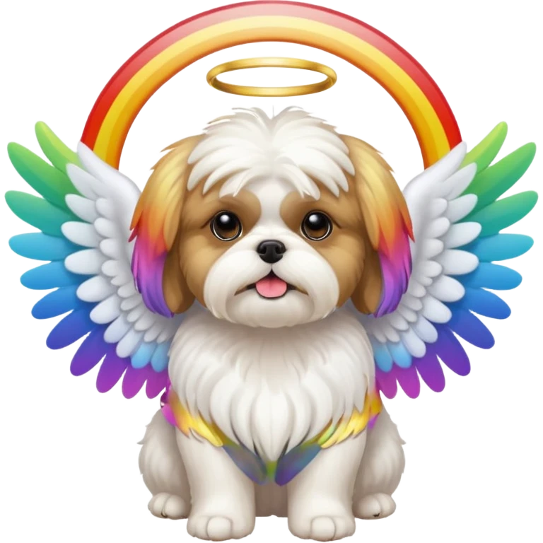 Shih tzu angel with rainbow  emoji