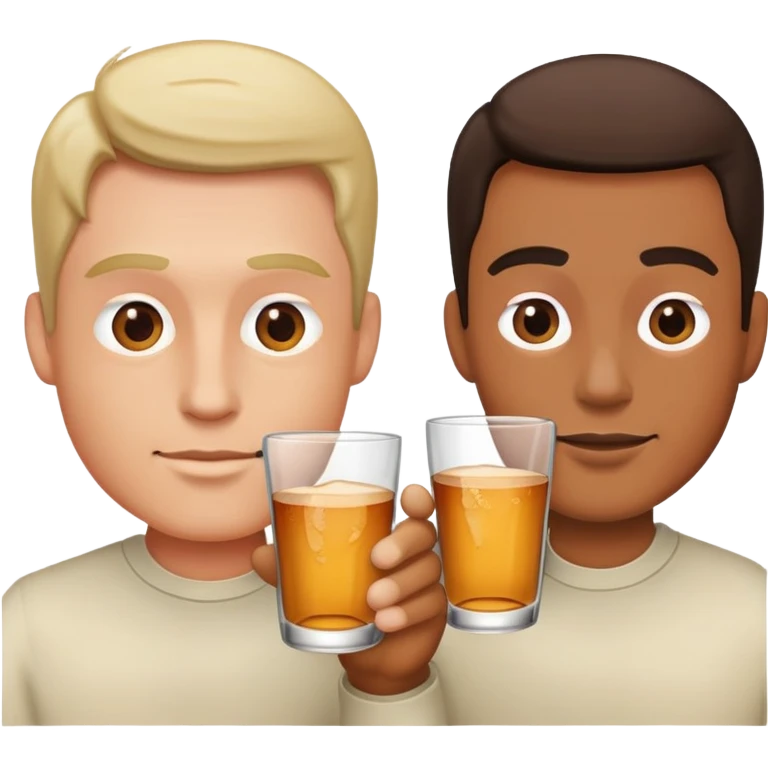 Two men are drinking emoji