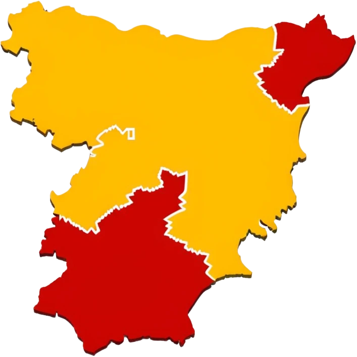 Create a emoji for Karnataka Map typed top yellow and bottom red emoji