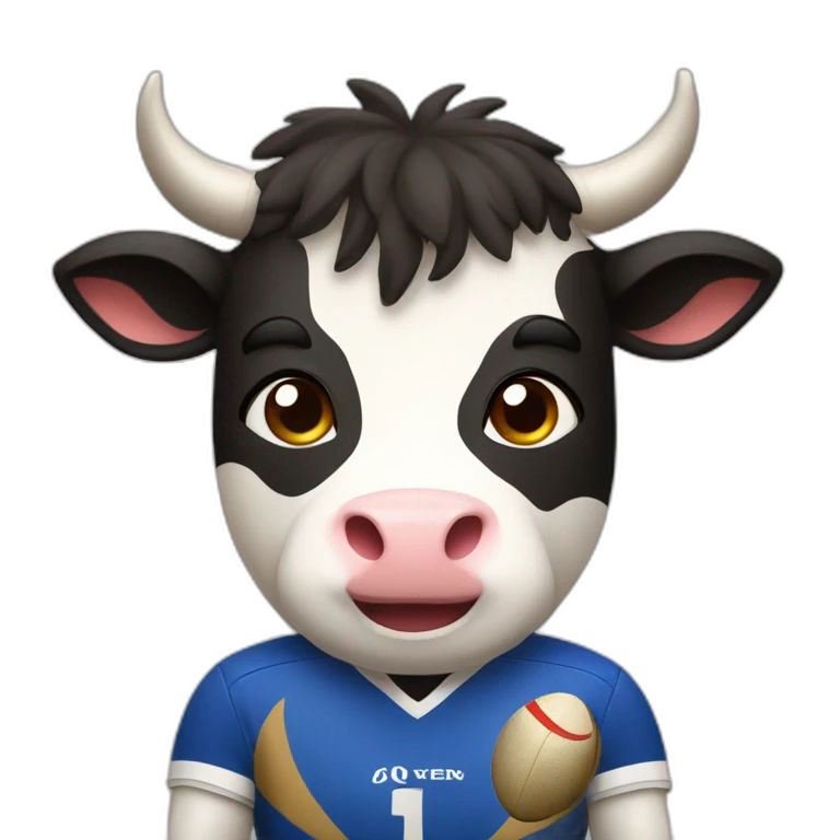 Vache qui joue au rugby emoji