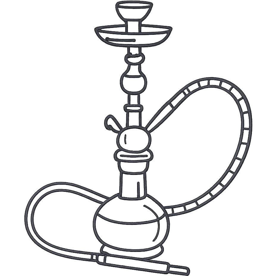 hookah, hand drawn outline style emoji