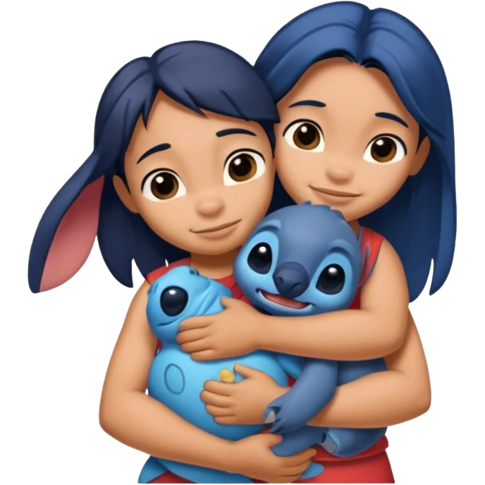 Lilo hugs stitch emoji