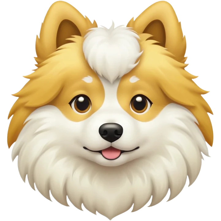 Yellow and white dog emoji