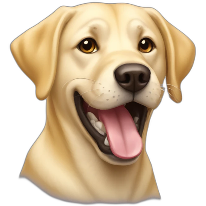 yellow lab baring teeth emoji