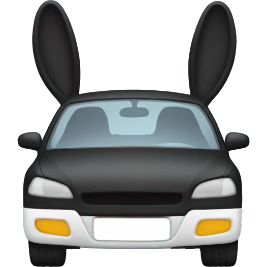 front facing car with black bunny ears  emoji